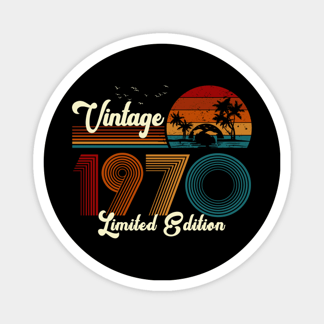 Vintage 1970 Shirt Limited Edition 50th Birthday Gift Magnet by Damsin